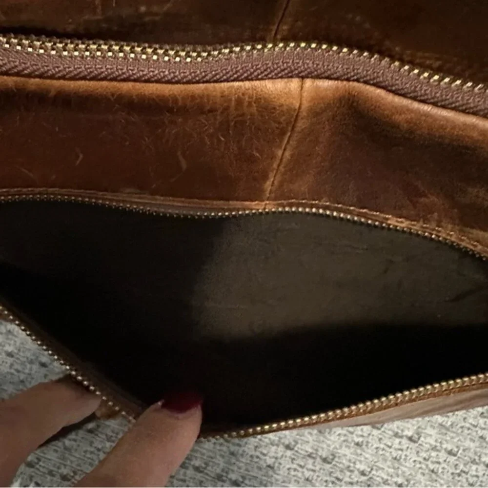 Men’s Brown Leather Briefcase Laptop Messenger Bag Vintage Work Business Satchel
